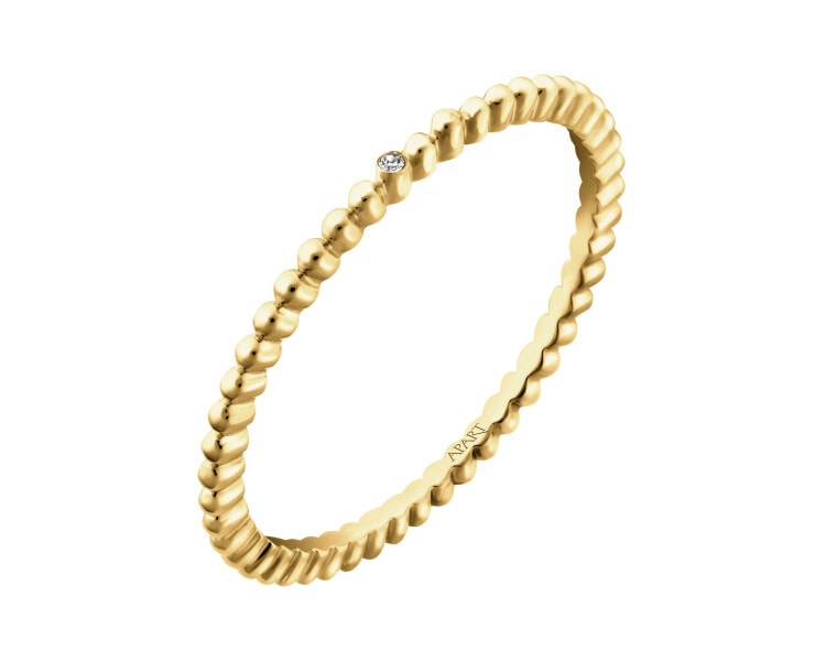 Zlatý prsten s diamantem - 0,003 ct - ryzost 585