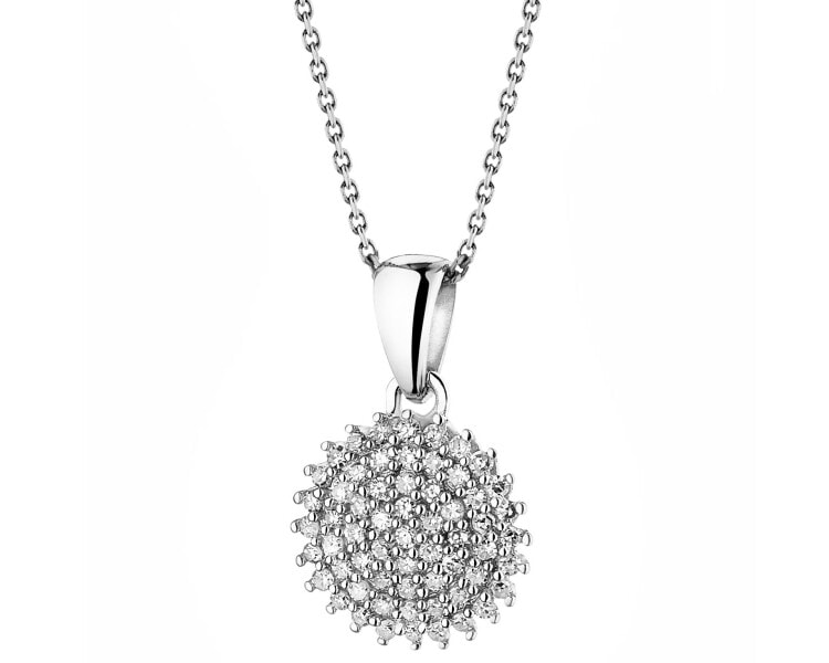 Přívěsek z bílého s diamanty - 0,18 ct - ryzost 585