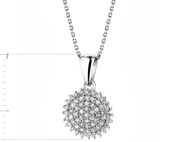 Přívěsek z bílého s diamanty - 0,18 ct - ryzost 585