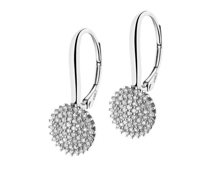 Náušnice z bílého zlata s diamanty - 0,31 ct - ryzost 585