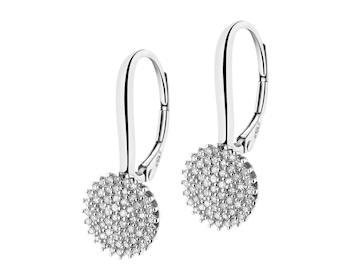 Náušnice z bílého zlata s diamanty - 0,31 ct - ryzost 585