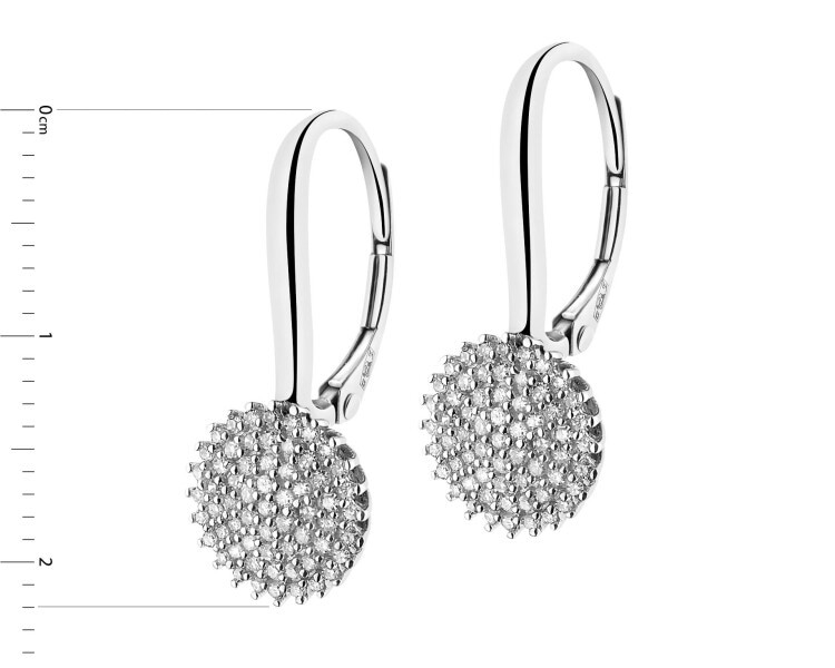 Náušnice z bílého zlata s diamanty - 0,31 ct - ryzost 585