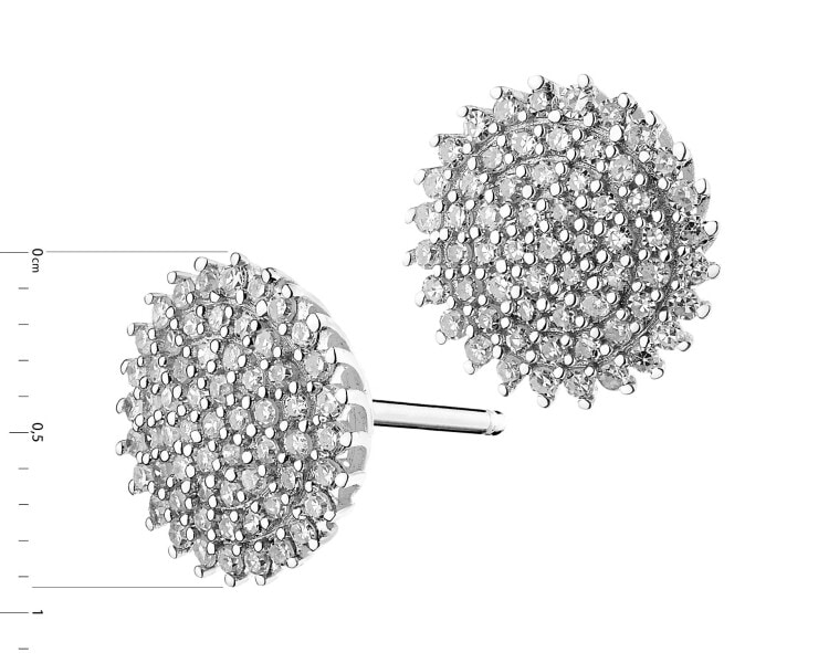 Náušnice z bílého zlata s diamanty - 0,32 ct - ryzost 585