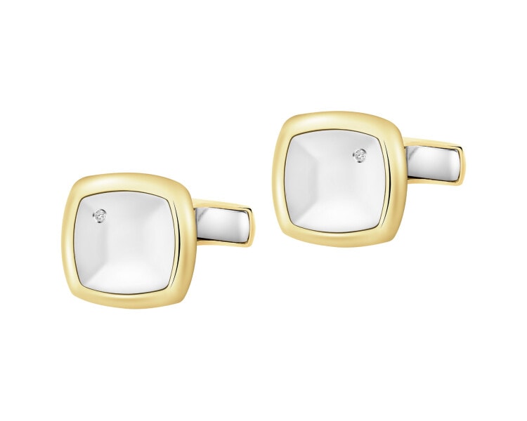 Zlaté manžetové knoflíčky se zirkony
