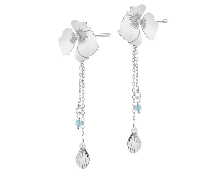 Kolczyki srebrne z cyrkoniami - kwiaty