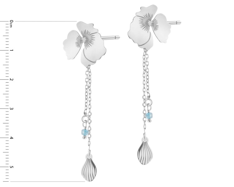 Kolczyki srebrne z cyrkoniami - kwiaty