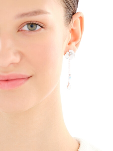 Kolczyki srebrne z cyrkoniami - kwiaty