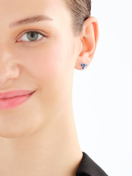 Stříbrné náušnice se smaltem - kolibříci