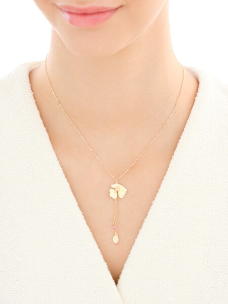 Naszyjnik srebrny z cyrkonią - kwiat