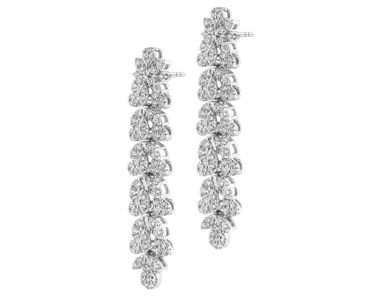Kolczyki z białego złota z brylantami - 1,27 ct - próba 750