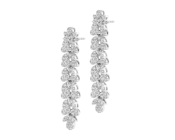 Kolczyki z białego złota z brylantami - 1,27 ct - próba 750