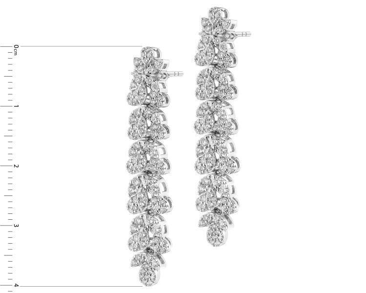 Náušnice z bílého zlata s brilianty - 1,27 ct - ryzost 750