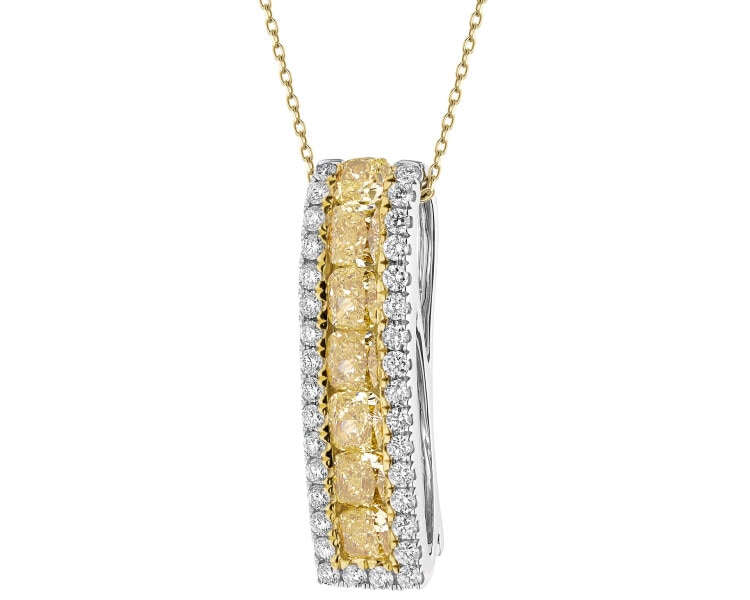 Zlatý přívěsek s diamanty Fancy Yellow - 2,11 ct - ryzost 750