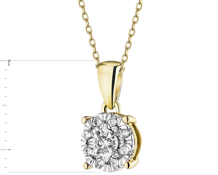 Přívěsek ze žlutého a bílého zlata s brilianty - 0,12 ct - ryzost 585