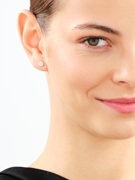 Kolczyki z żółtego i białego złota z brylantami - 0,15 ct - próba 585