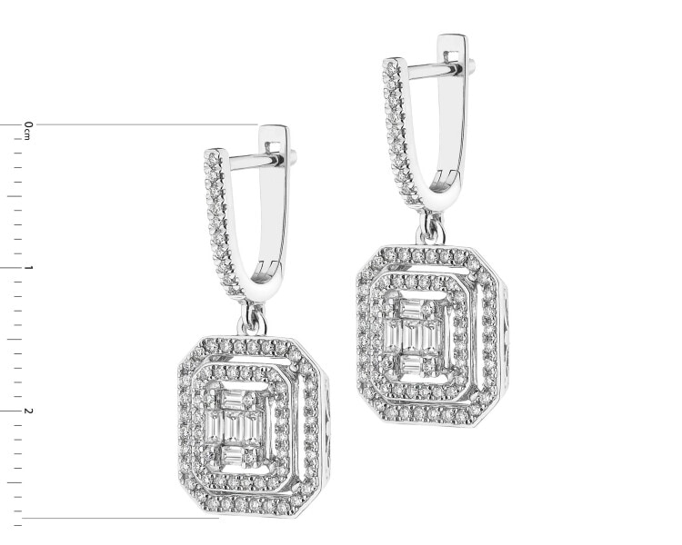 Kolczyki z białego złota z diamentami - 0,97 ct - próba 585