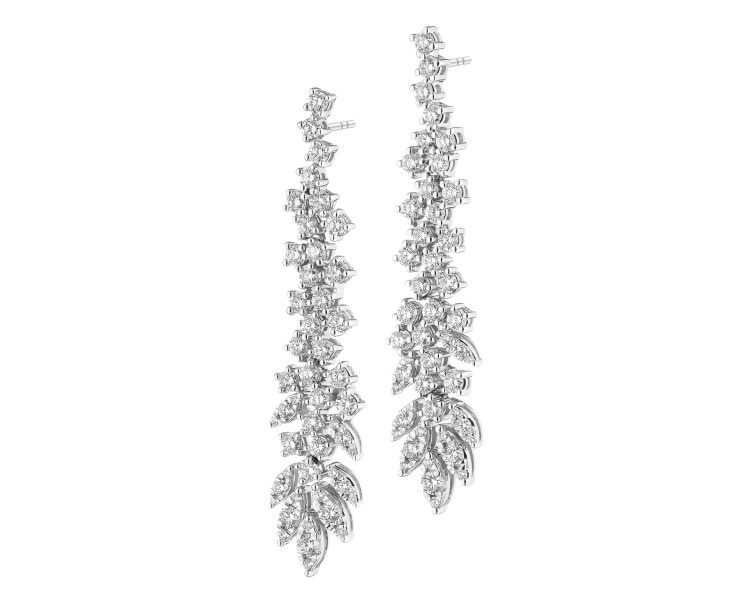 Náušnice z bílého zlata s brilianty - 2,54 ct - ryzost 750