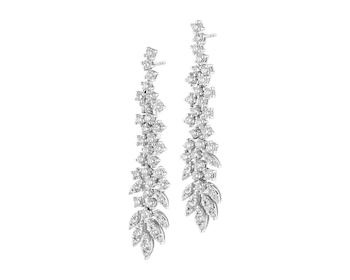 Kolczyki z białego złota z brylantami - 2,54 ct - próba 750