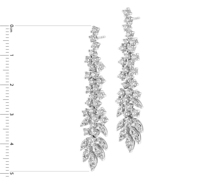 Náušnice z bílého zlata s brilianty - 2,54 ct - ryzost 750