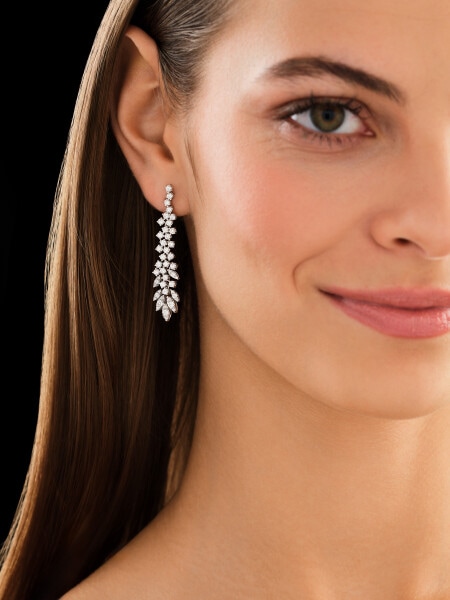 Náušnice z bílého zlata s brilianty - 2,54 ct - ryzost 750