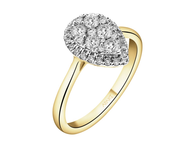 Zlatý prsten s brilianty - 0,49 ct - ryzost 585