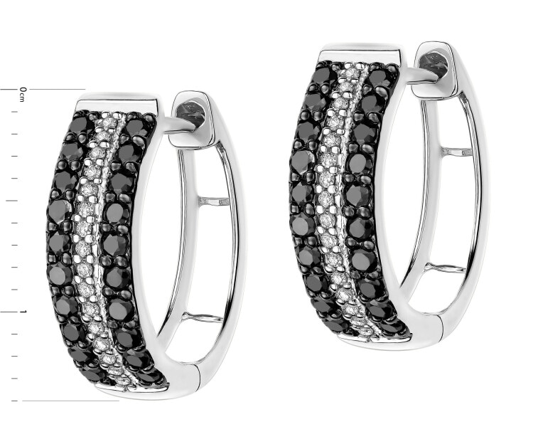 Kolczyki z białego złota z diamentami - 0,46 ct - próba 585