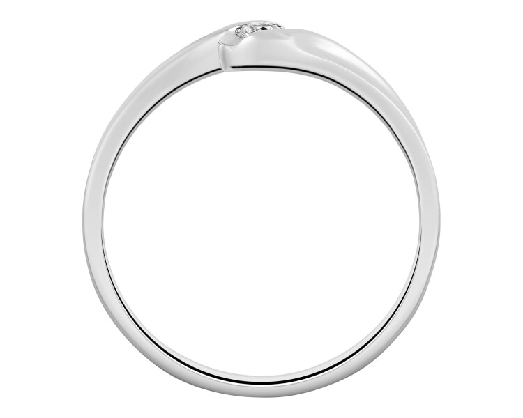 Prsten z bílého zlata s briliantem - 0,08 ct - ryzost 585