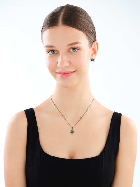 Kolczyki srebrne z cyrkoniami - rozety