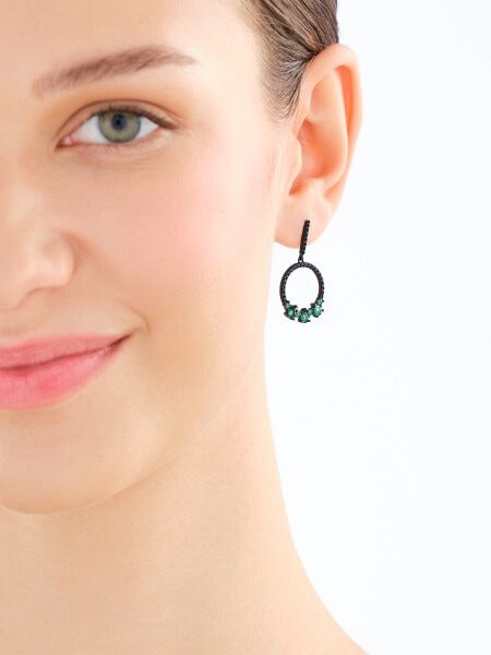 Stříbrné náušnice se zirkony - kroužky