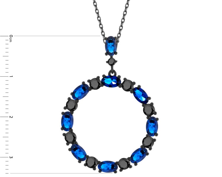 Zawieszka srebrna z cyrkoniami - koło