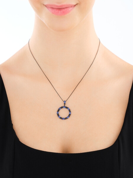 Zawieszka srebrna z cyrkoniami - koło