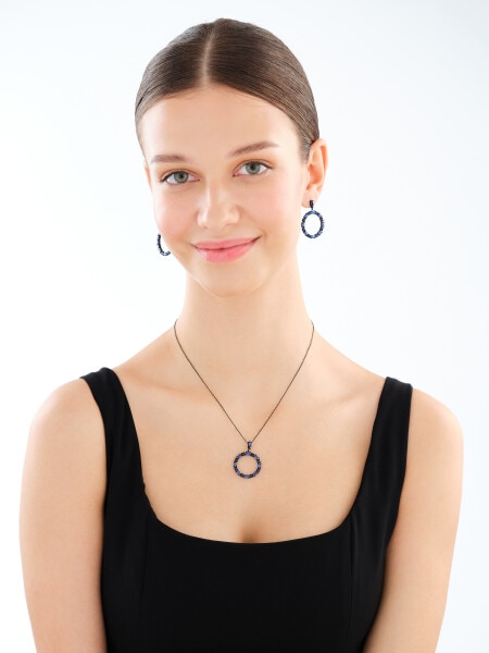 Zawieszka srebrna z cyrkoniami - koło