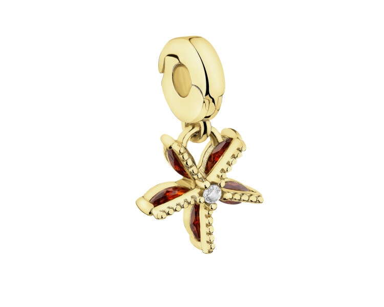 Zawieszka srebrna new charms z cyrkoniami - kwiat