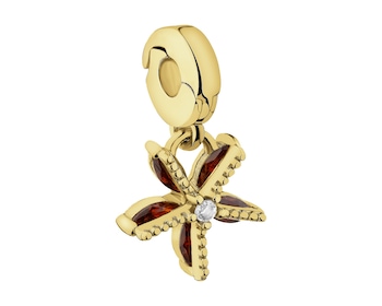 Pozlacený stříbrný přívěsek New Charms se zirkony - květ