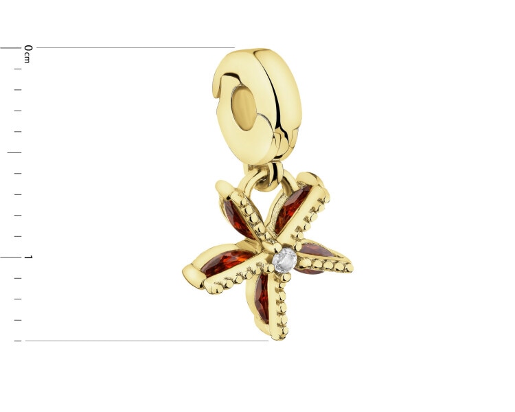 Zawieszka srebrna new charms z cyrkoniami - kwiat