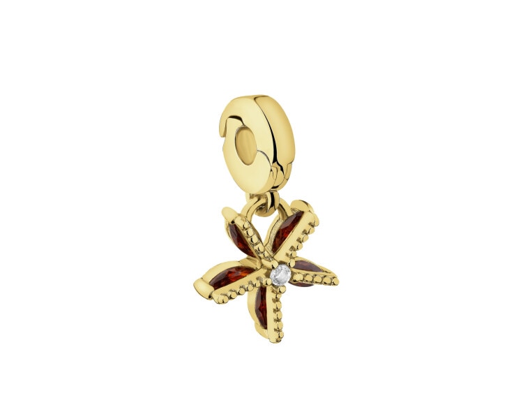 Zawieszka srebrna new charms z cyrkoniami - kwiat
