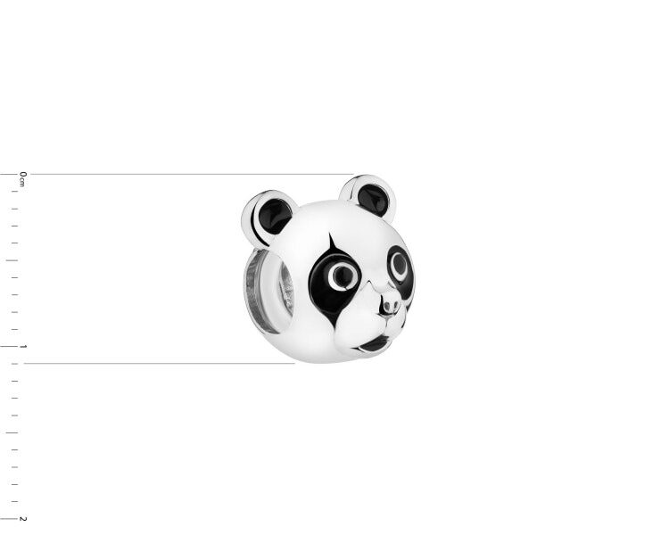 Zawieszka srebrna beads z emalią - miś panda