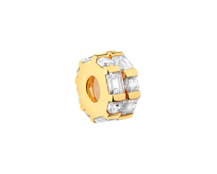 Zawieszka srebrna beads - stoper - z cyrkoniami