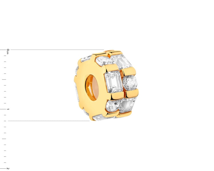 Zawieszka srebrna beads - stoper - z cyrkoniami