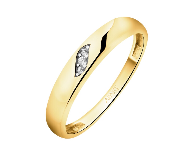 Złoty pierścionek z cyrkoniami