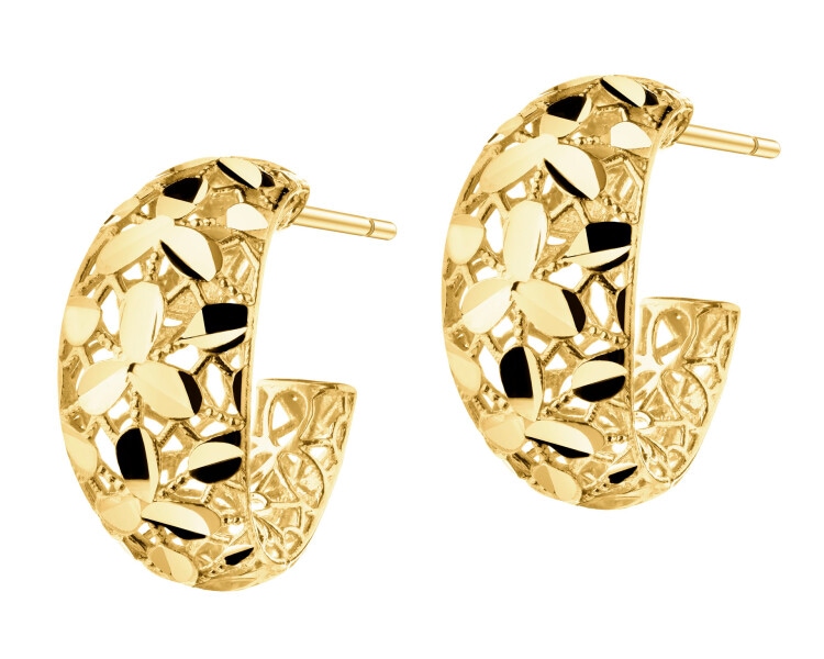 Złote kolczyki - kwiaty