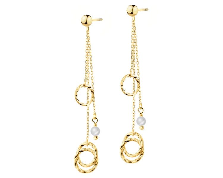 Zlaté náušnice s perlami