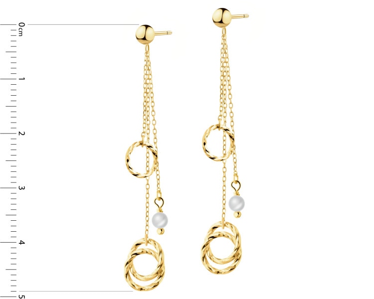 Zlaté náušnice s perlami
