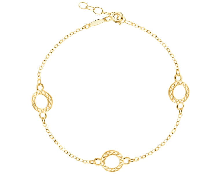 Złota bransoletka - koła
