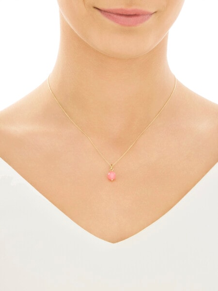 Złoty naszyjnik z kwarcem - kulka