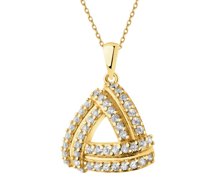 Zlatý přívěsek se zirkony