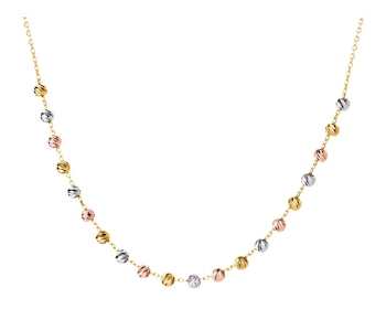 Náhrdelník ze žlutého, růžového a bílého zlata.