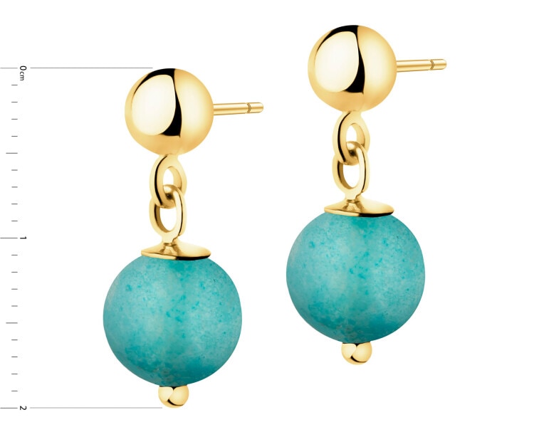 Zlaté náušnice s chalcedony - kuličky