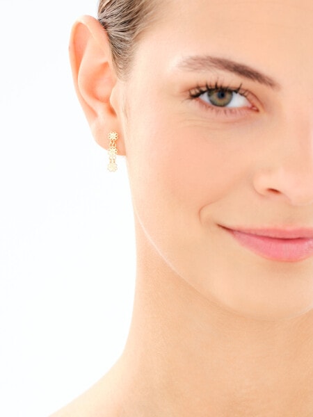 Złote kolczyki - kwiaty