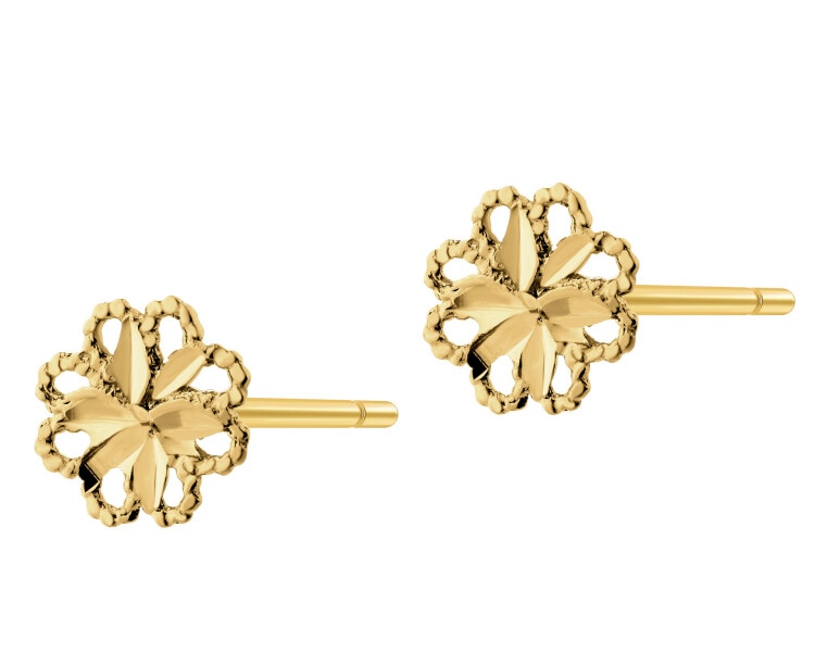 Złote kolczyki - kwiaty